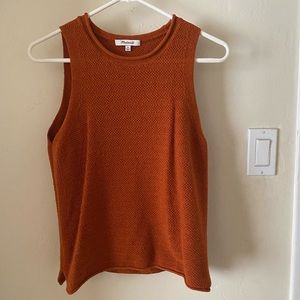 Madewell burnt Orange sweater tank top